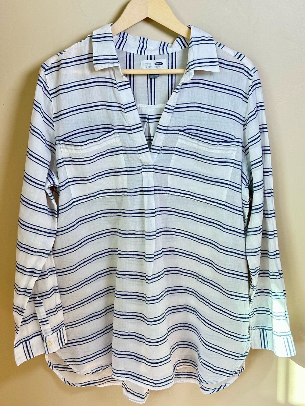 Old Navy Seersucker Button-Down Beachy Tunic
